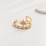 Star Pearl Ear Cuff, Gold or Silver, Single - product view