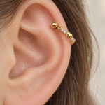Zircon Heart Hoop Ring, 8mm, Gold or Silver, Single - product view