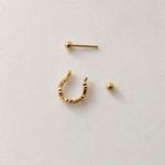 Zircon Heart Hoop Ring, 8mm, Gold or Silver, Single - Gold variant