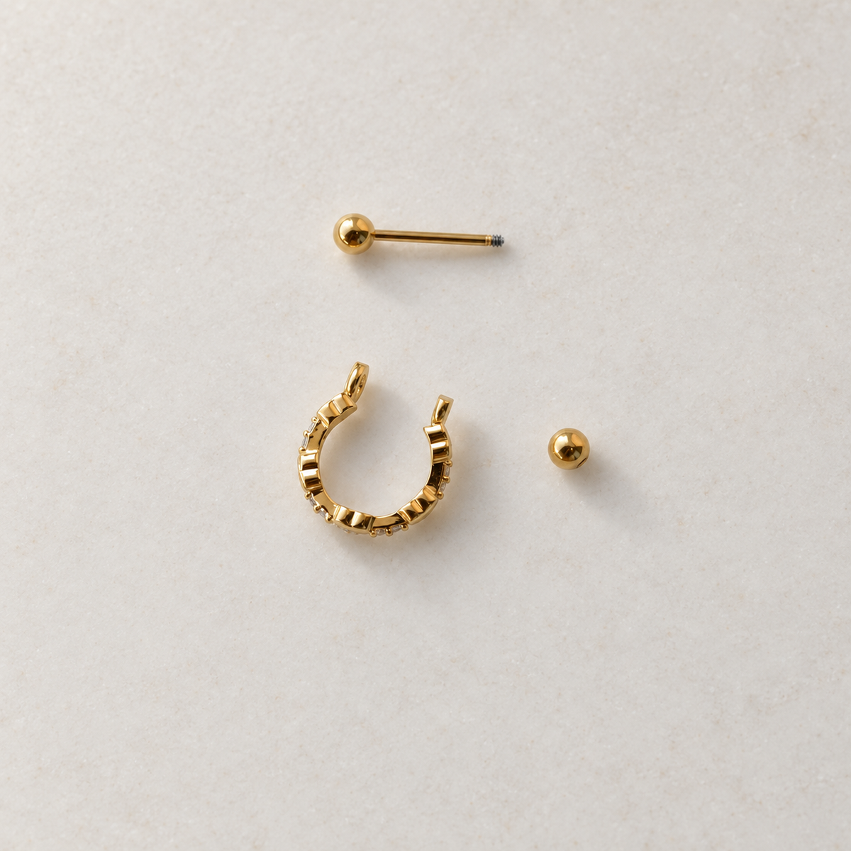Zircon Heart Hoop Ring, 8mm, Gold or Silver, Single - Gold variant