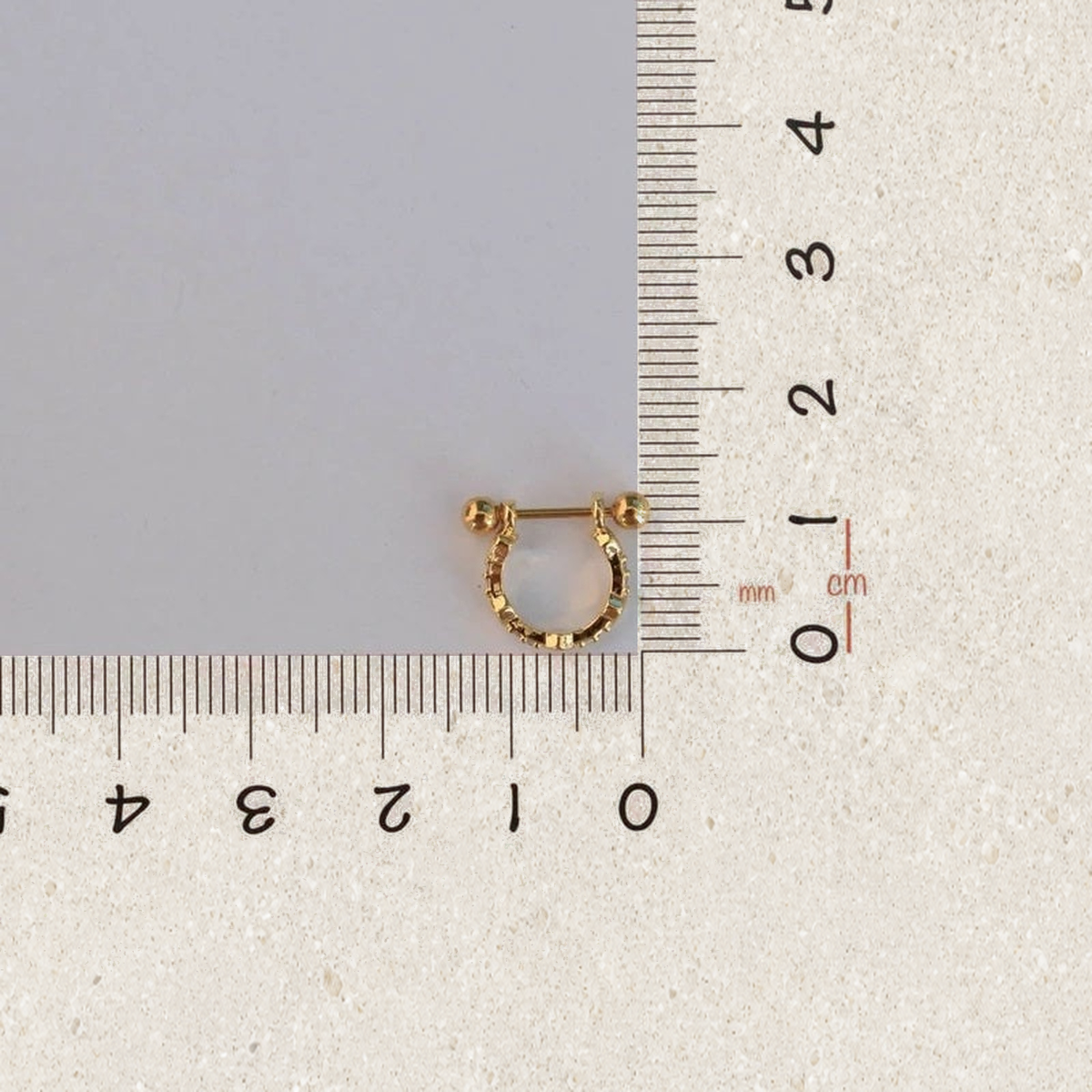 Zircon Heart Hoop Ring, 8mm, Gold or Silver, Single - size guide