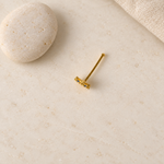 Flower Nose Stud, 0.7mm x 8mm, Gold or Silver, Single - product view