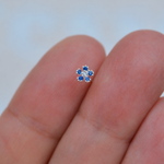 Flower Nose Stud, 0.7mm x 8mm, Gold or Silver, Single - Silver variant