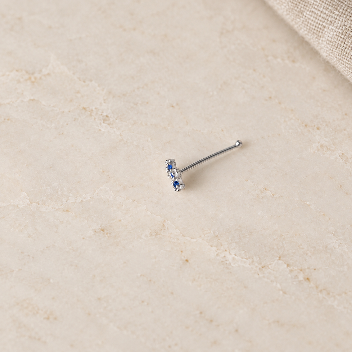 Flower Nose Stud, 0.7mm x 8mm, Gold or Silver, Single - product view
